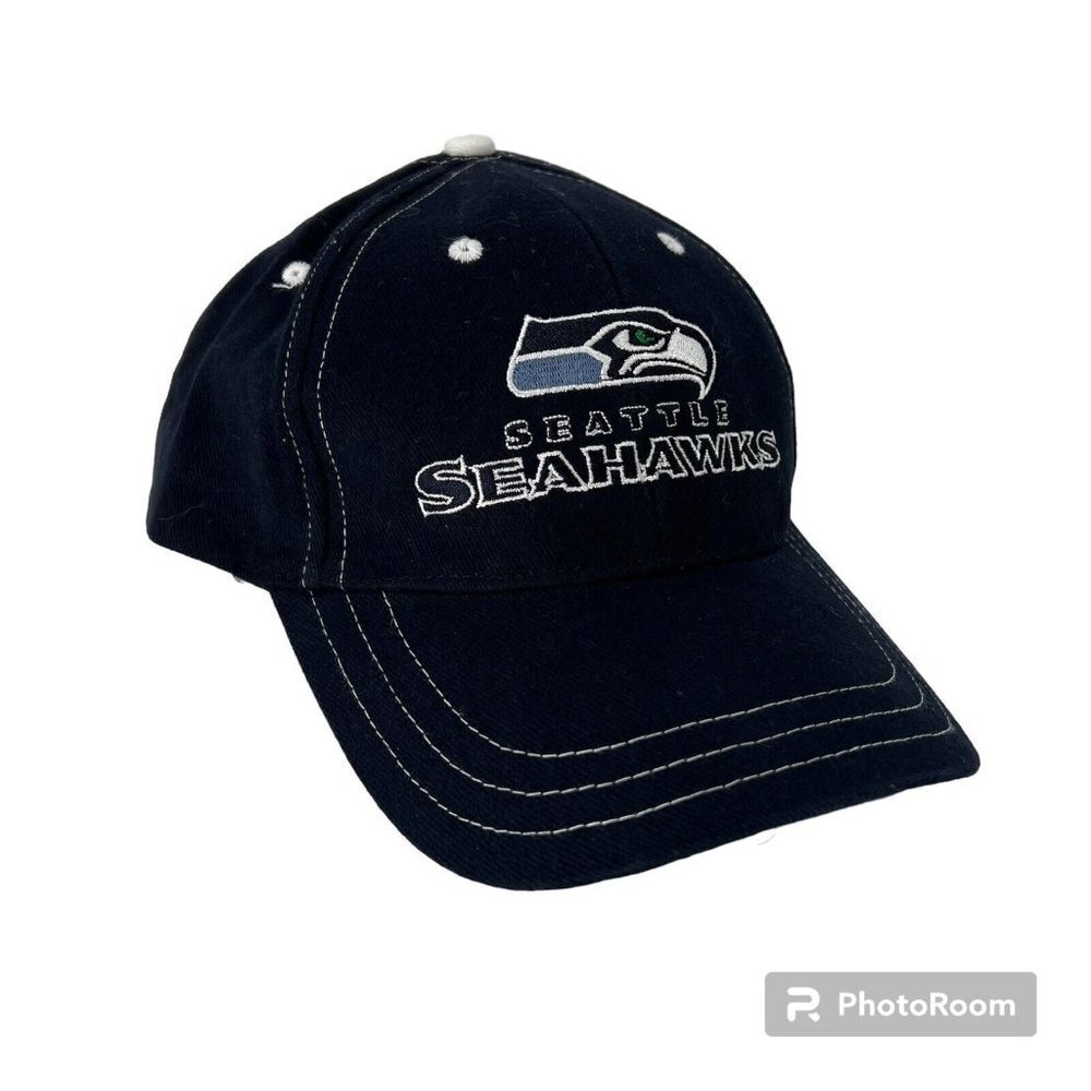Seattle Seahawks‎ NFL 2004 Playoffs Hat Cap Coca Cola Blue White Stitching